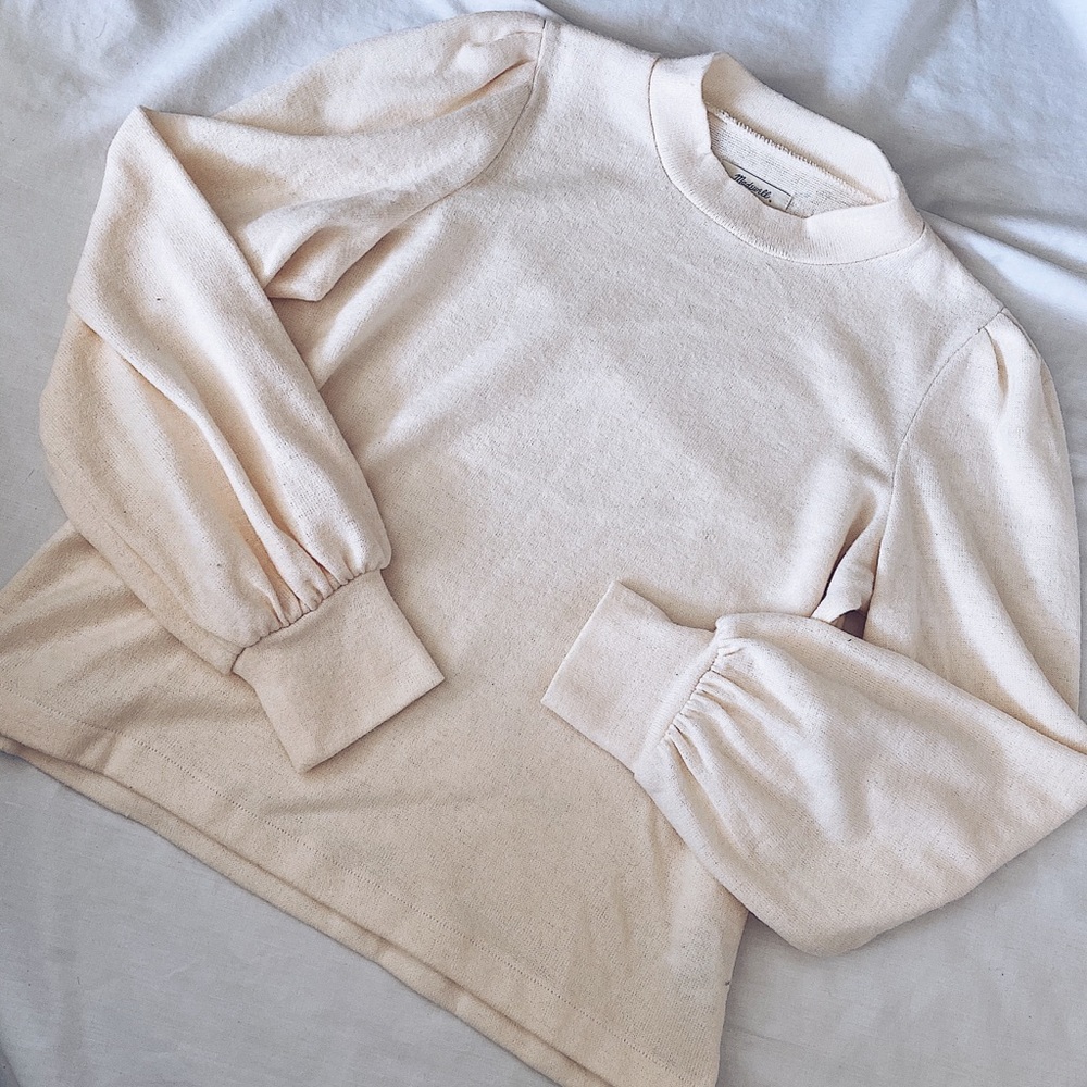 NWOT CREAM MADEWELL PUFF SLEEVE TOP